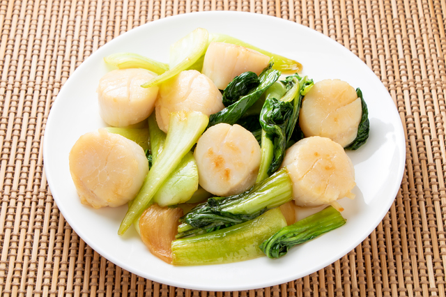 ホタテとチンゲン菜炒め